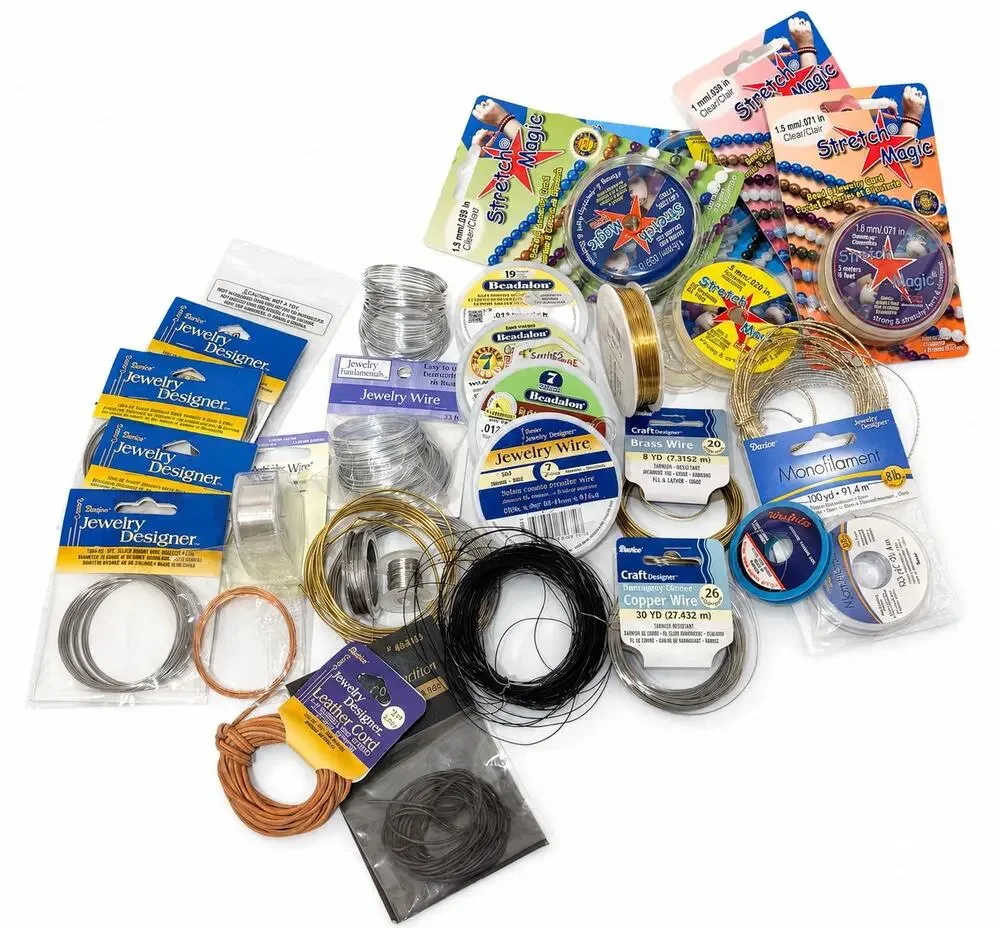 Large Lot Jewelry Making Wire  Cord Beadalon Darice Stretch Magic Craft Supplies